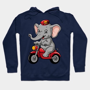 Baby Elephant on a Motorbike Hoodie